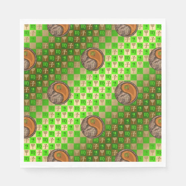 Servilleta De Papel Rata de Virgo y Madera (Anverso)