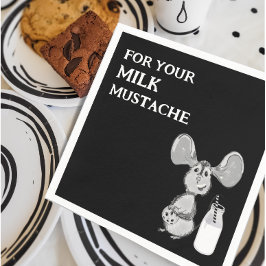 Servilleta De Papel Ratón Bigote de Leche Primer Cumpleaños