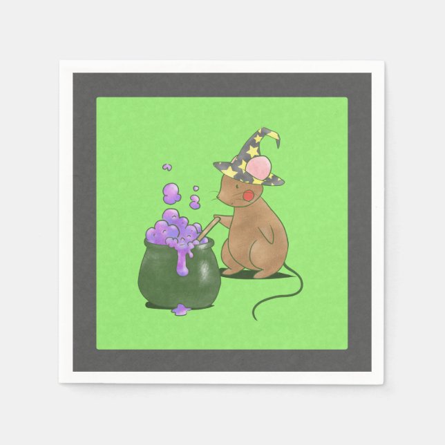 Servilleta De Papel Ratón pequeño espeluznante (Anverso)