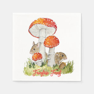 Servilleta De Papel Ratones y setas forestales
