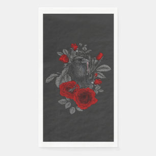 Servilleta De Papel Raven con la llave y los rosas