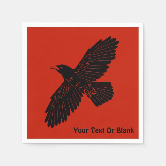 Servilleta De Papel Raven en rojo (Anverso)