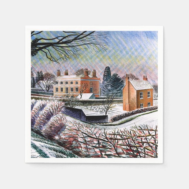 Servilleta De Papel Ravilious - Vicarage en invierno (Anverso)