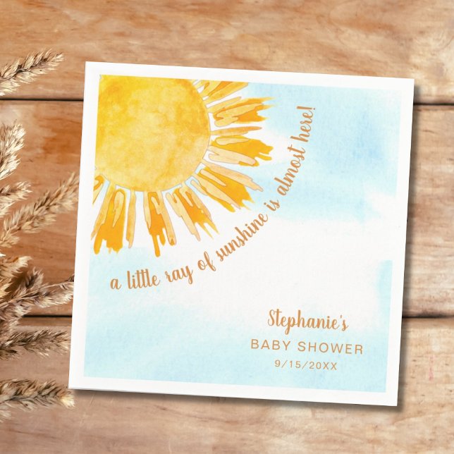Servilleta De Papel Ray of Sunshine Gender Neutral Baby Shower (Subido por el creador)