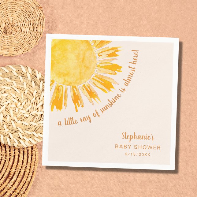 Servilleta De Papel Ray of Sunshine Gender Neutral Baby Shower (Subido por el creador)