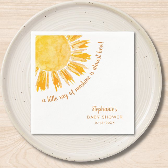 Servilleta De Papel Ray of Sunshine Gender Neutral Baby Shower (Subido por el creador)