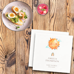 Servilleta De Papel Ray Of Sunshine Rainbow Welcome Boho Baby Shower