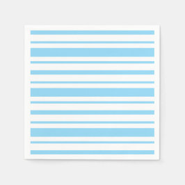 Servilleta De Papel Raya azul claro y blanco