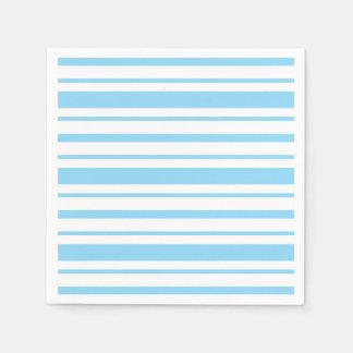 Servilleta De Papel Raya azul claro y blanco