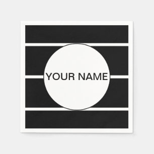 Servilleta De Papel Rayado Blanco Y Negro