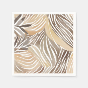 Servilleta De Papel Rayado Moderno Neutro Beige Simple
