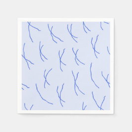 Servilleta De Papel Rayas abstractas cálidas retro | Azul real