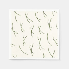 Servilleta De Papel Rayas abstractas cálidas retro | Blanco crema