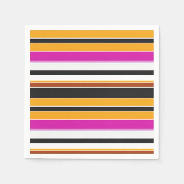 Servilleta De Papel Rayas amarillas negras y cortas (Anverso)