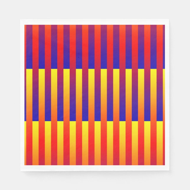 Servilleta De Papel Rayas amarillas rojas azules (Anverso)