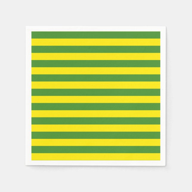Servilleta De Papel Rayas amarillas y verdes (Anverso)