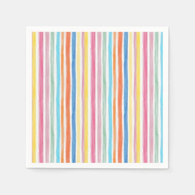 Servilleta De Papel Rayas arcoiris (Anverso)
