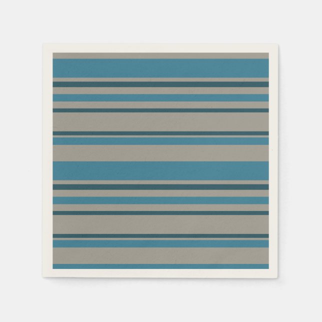 Servilleta De Papel Rayas azul y gris (Anverso)