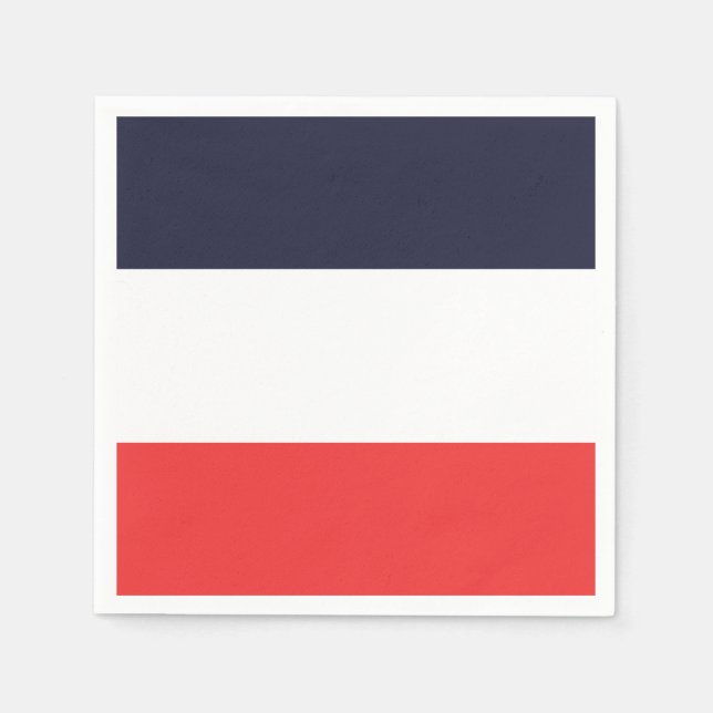 Servilleta De Papel Rayas Azules Blancas y Rojas Fiesta de Rayas (Anverso)