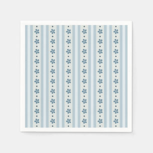 Servilleta De Papel Rayas Azules Claras y Flores