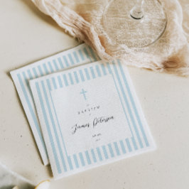 Servilleta De Papel Rayas azules Elegante Papel de Bautismo Napkin