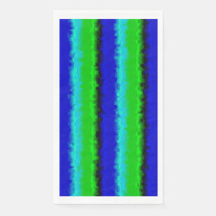 Servilleta De Papel Rayas Azules Verdes de Vidrio Roto