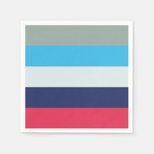 Servilleta De Papel Rayas Azules Y Borgoñonas