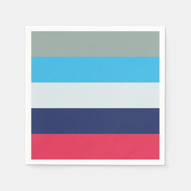 Servilleta De Papel Rayas Azules Y Borgoñonas (Anverso)