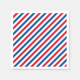 Servilleta De Papel Rayas blancas y azules rojas patrióticas