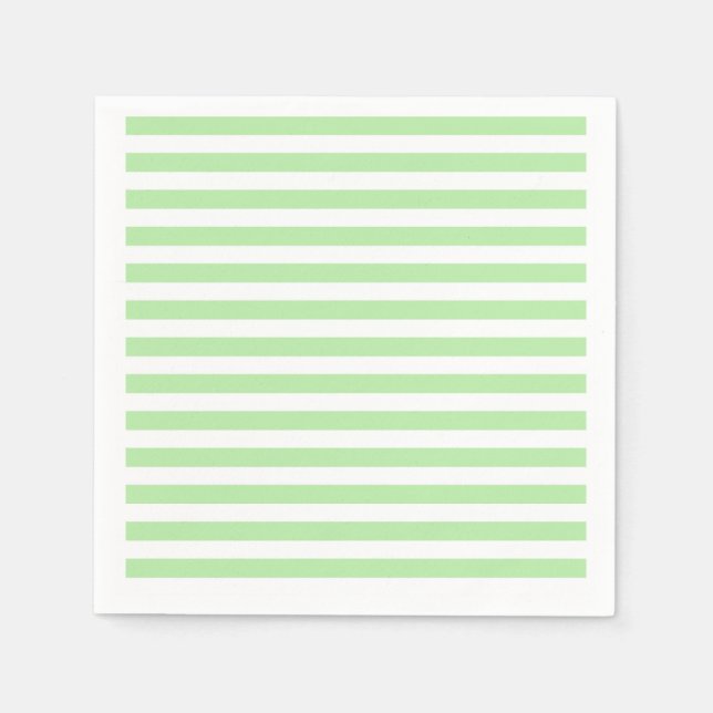 Servilleta De Papel Rayas blancas y verdes (Anverso)