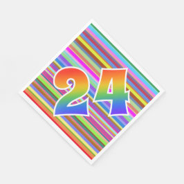 Servilleta De Papel Rayas coloridas + Acontecimiento "24" del patrón a