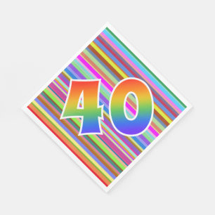Servilleta De Papel Rayas coloridas + Acontecimiento del patrón arcoir