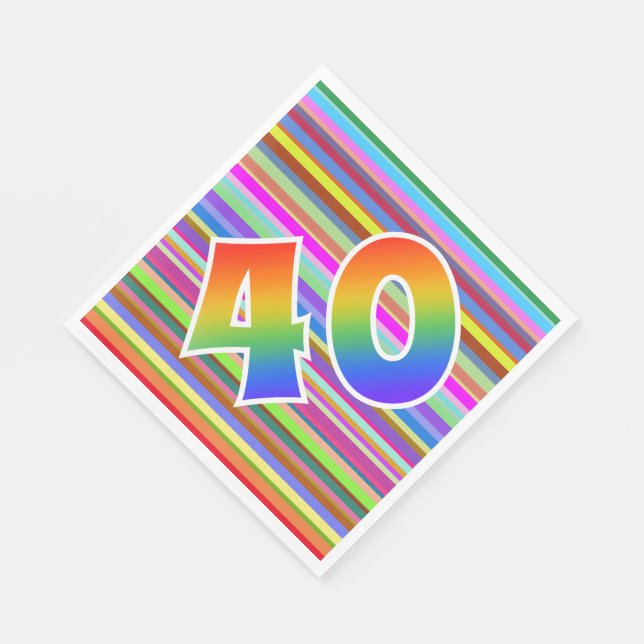 Servilleta De Papel Rayas coloridas + Acontecimiento del patrón arcoir (Esquina)