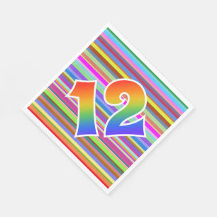 Servilleta De Papel Rayas coloridas + Modelo Arcoiris "12" Evento #