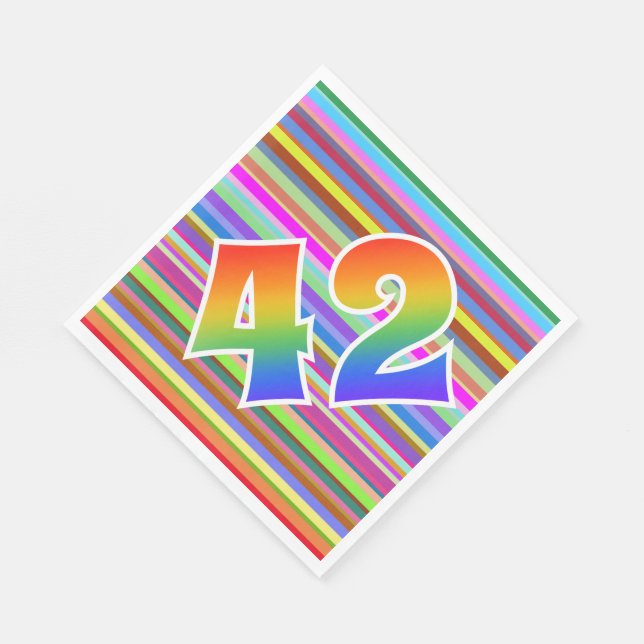 Servilleta De Papel Rayas coloridas + Modelo Arcoiris "42" Evento # (Esquina)