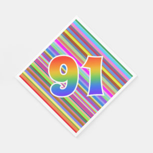 Servilleta De Papel Rayas coloridas + Modelo Arcoiris "91" Evento #
