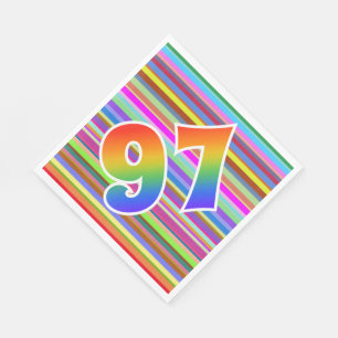 Servilleta De Papel Rayas coloridas + Modelo Arcoiris "97" Evento #