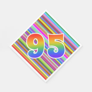 Servilleta De Papel Rayas Coloridas + Patrón de Arcoíris "95" Evento #