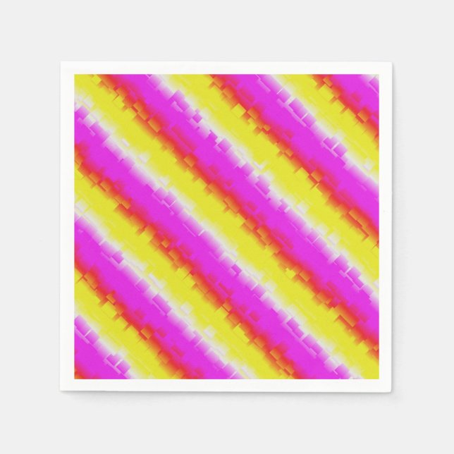 Servilleta De Papel Rayas de arco iris rosado de Artdeco (Anverso)