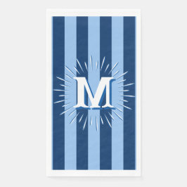 Servilleta De Papel Rayas de Cabaña en Azul Personalizadas