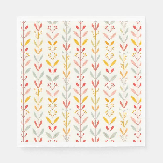 Servilleta De Papel Rayas de caída silenciadas (Anverso)