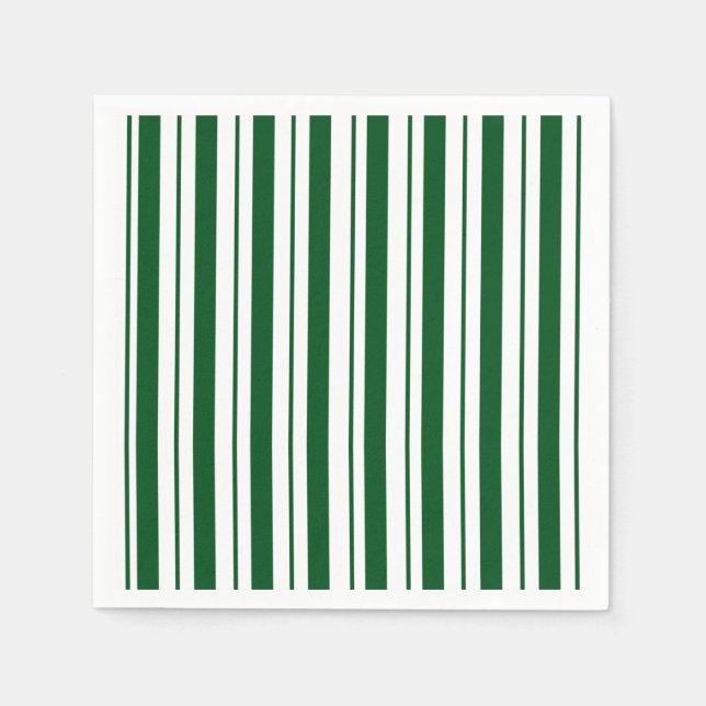 Servilleta De Papel Rayas de caña de golosinas verdes y blancas (Anverso)