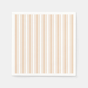 Servilleta De Papel Rayas de caramelo beige y blanco