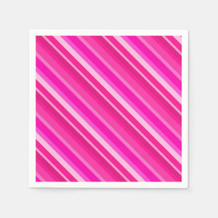 Servilleta De Papel Rayas de caramelo en capas - rosa y fucsia