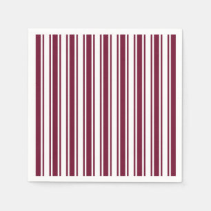 Servilleta De Papel Rayas de caramelo rojo y blanco de Borgoña