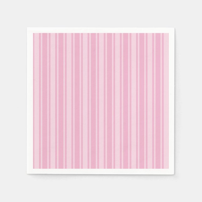 Servilleta De Papel Rayas de caramelo rosa pálido (Anverso)