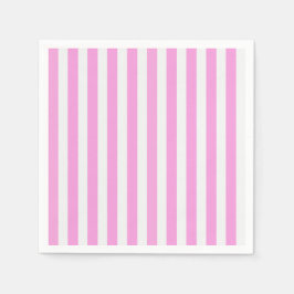 Servilleta De Papel Rayas de caramelo rosa y blanco