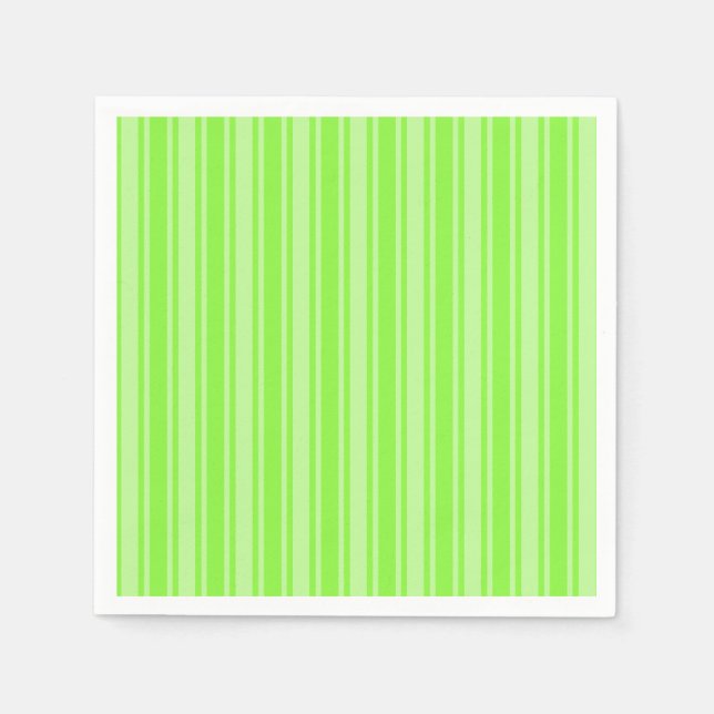 Servilleta De Papel Rayas de caramelo verde limón (Anverso)