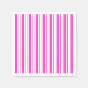 Servilleta De Papel Rayas de caramelos rosadas y blancas calientes