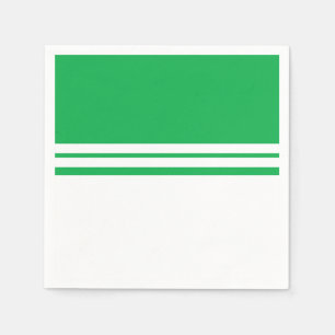 Servilleta De Papel Rayas de Carreras de bloques de color blanco verde